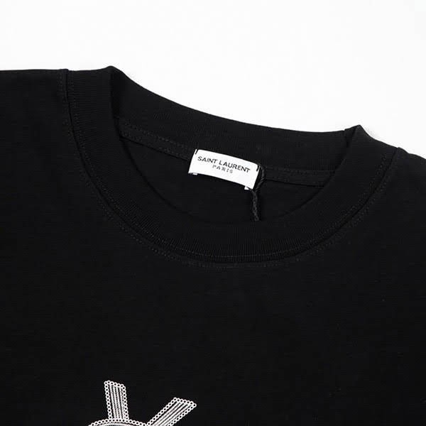 サンローラン ロゴ プリント 半袖 Tシャツ 偽物 Saf32344